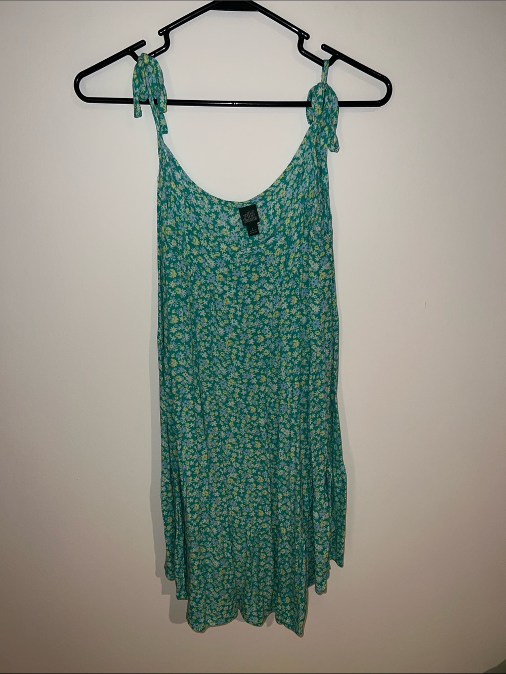 wild fable Green Floral Tie-Shoulder Dress
